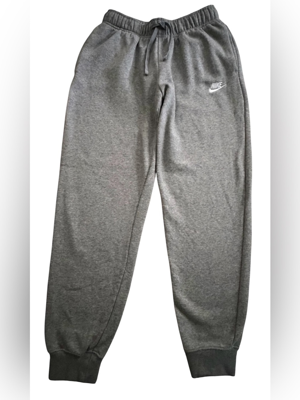 Nike Heather Gray Sweatpants with White Swoosh